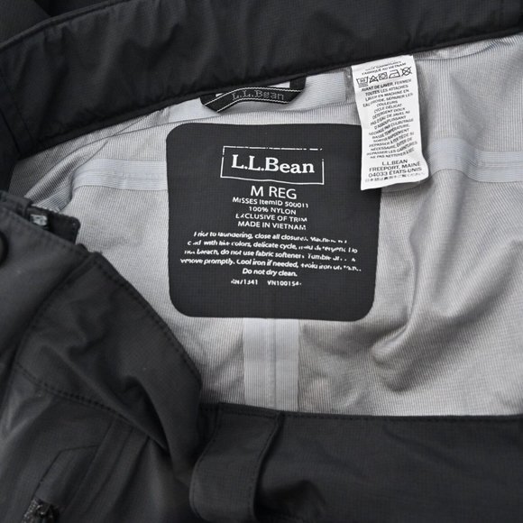 LL BEAN TEK O2 3L Storm Pants Black Waterproof Hiking Rain Womens Size Medium - Picture 9 of 10